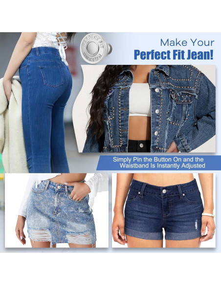 Botones Ajustables de Cintura ESVIENS para Jeans - 12 Piezas Botones Ajustables de Cintura ESVIENS para Jeans - 12 Piezas
