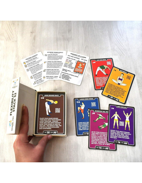 Tarjetas de Ejercicio de Flexibilidad Stack 52 - 52 Estiramientos Tarjetas de Ejercicio de Flexibilidad Stack 52 - 52 Estiramientos