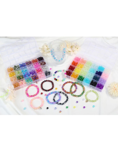 Kit de Bolas de Vidrio Craqueladas LAIDANLA 1400PCS 8mm DIY