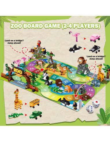 Juego de Mesa HOGOKIDS Zoo con 23 Animales y Alfombrilla
