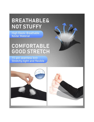 Mangas Protectores para Brazos Geyoga Mediano Negro Anti-Corte