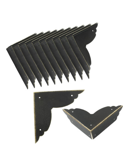 4 Protectores de Esquinas de Metal Zorveiio Negro Vintage 70mm 4 Protectores de Esquinas de Metal Zorveiio Negro Vintage 70mm