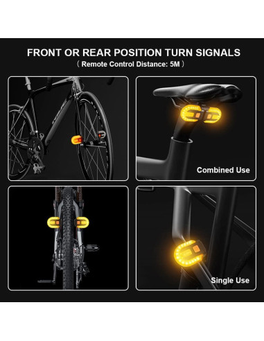 Luz Trasera Inalámbrica JINKEY con Señales de Giro LED USB