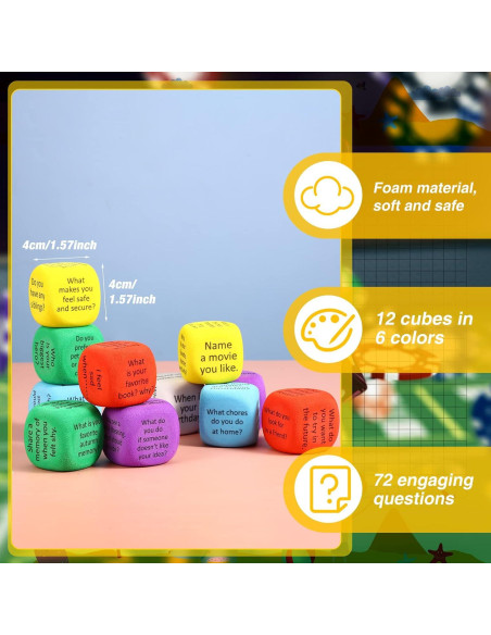 Cubos de Conversación Hanaive 12 Pcs para Aprendizaje Social Cubos de Conversación Hanaive 12 Pcs para Aprendizaje Social