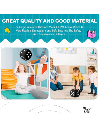 Dados de Espuma Gigantes Shappy 15.24 cm Juguete Educativo Negro