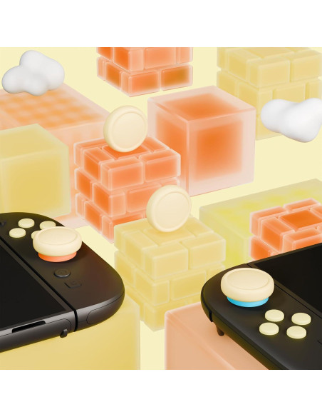 Juego de Tapas de Joystick y Botones PlayVital para Joycon Nintendo Switch 2 - Amarillo Antiguo Juego de Tapas de Joystick y Botones PlayVital para Joycon Nintendo Switch 2 - Amarillo Antiguo