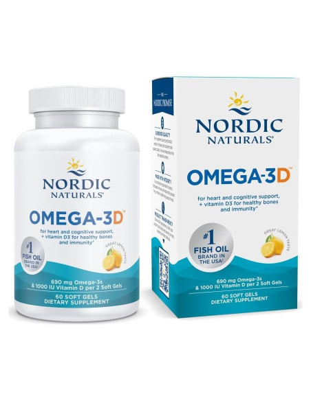 Nordic Naturals Omega-3D Geles Blandos 60 Unidades 690 mg Omega-3 Nordic Naturals Omega-3D Geles Blandos 60 Unidades 690 mg Omega-3