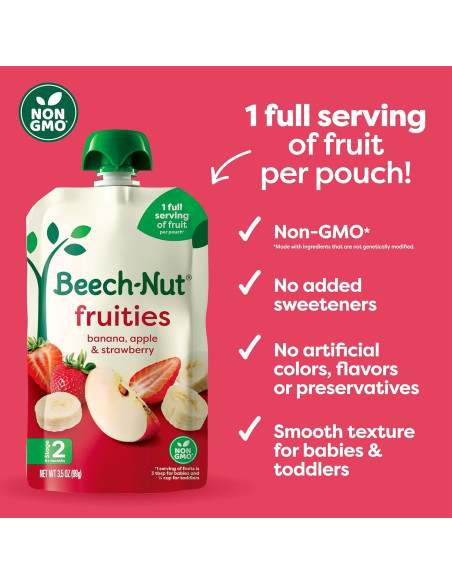 Paquete Variado de Purés de Frutas Beech-Nut 18 Bolsas 99g Paquete Variado de Purés de Frutas Beech-Nut 18 Bolsas 99g