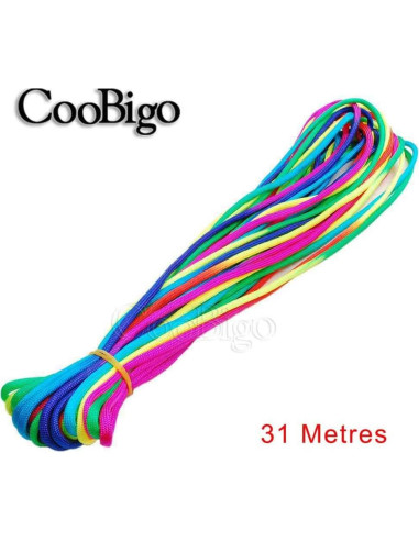 Cuerda Paracord Arcoíris CooBigo 31m 550lb Nylon Outdoor