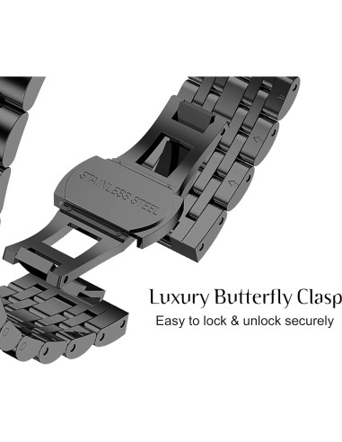 Correa de Acero Inoxidable ImmSss para Apple Watch 38-49mm Negra