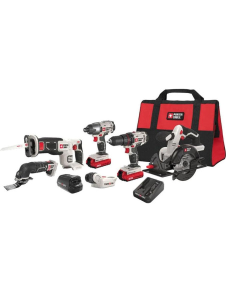 Kit de Combo 6 Herramientas PORTER-CABLE 20V Inalámbrico Kit de Combo 6 Herramientas PORTER-CABLE 20V Inalámbrico