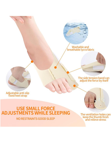 Corrector de Hallux Valgus NOWFRESH 2 Piezas Ajustable - Alivio para Juanetes