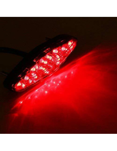 Luz Trasera LED de Motocicleta Keenso 12V 15 LEDs Resistente al Agua
