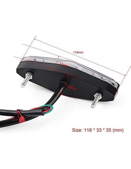 Luz Trasera LED de Motocicleta Keenso 12V 15 LEDs Resistente al Agua Luz Trasera LED de Motocicleta Keenso 12V 15 LEDs Resistente al Agua