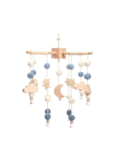 Móvil de Cuna JETM.HH Azul Decoración Boho para Bebé
