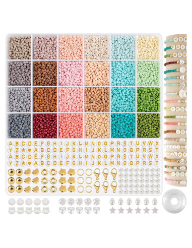 Kit de Pulsera de Cuentas de Vidrio TEXGIZRLY 3mm - 10000 Piezas