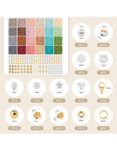 Kit de Pulsera de Cuentas de Vidrio TEXGIZRLY 3mm - 10000 Piezas 2