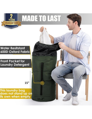 Bolsa de Lavandería Extra Grande 115L Verde Militar Zhido