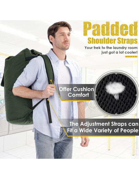 Bolsa de Lavandería Extra Grande 115L Verde Militar Zhido Bolsa de Lavandería Extra Grande 115L Verde Militar Zhido
