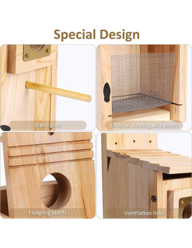 Casa para Aves ColorfulLaVie de Madera 63x27x11 cm con Protector