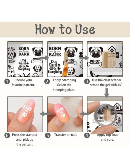 Set de 3 Placas de Estampado de Uñas UNICRAFTALE - Perro Set de 3 Placas de Estampado de Uñas UNICRAFTALE - Perro