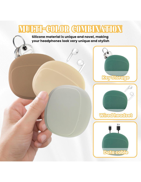 6 Estuches de Silicona para Auriculares y Organizador de Cables Koceci 6 Estuches de Silicona para Auriculares y Organizador de Cables Koceci