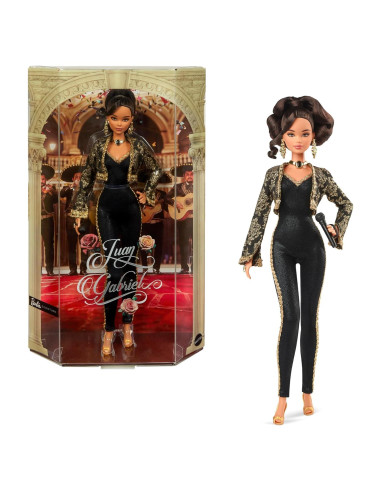 Muñeca Barbie Juan Gabriel Coleccionable con Traje Negro y Dorado