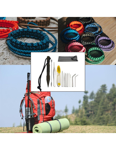 Kit de Herramientas de Paracord LZDICITARU 12 Piezas Negro Kit de Herramientas de Paracord LZDICITARU 12 Piezas Negro