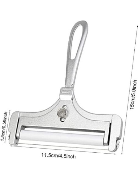 Cortador de Queso Ajustable Poualss Acero Inoxidable 15x11.5cm Cortador de Queso Ajustable Poualss Acero Inoxidable 15x11.5cm