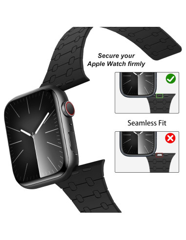 Banda Magnética Amizee para Apple Watch 38-42mm Silicona Negra