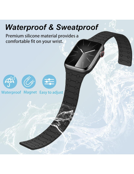 Banda Magnética Amizee para Apple Watch 38-42mm Silicona Negra Banda Magnética Amizee para Apple Watch 38-42mm Silicona Negra