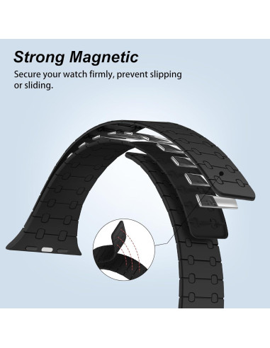 Banda Magnética Amizee para Apple Watch 38-42mm Silicona Negra
