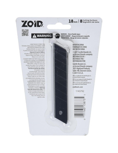 Recarga de Cuchillas Zoid 18mm Acero Carbono Paquete 5