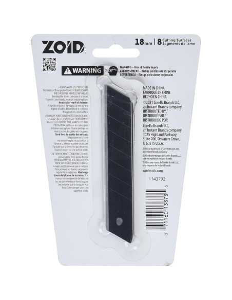 Recarga de Cuchillas Zoid 18mm Acero Carbono Paquete 5 Recarga de Cuchillas Zoid 18mm Acero Carbono Paquete 5