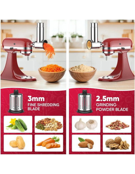 Accesorio Rallador y Rebanador Cofun para Batidora KitchenAid Accesorio Rallador y Rebanador Cofun para Batidora KitchenAid