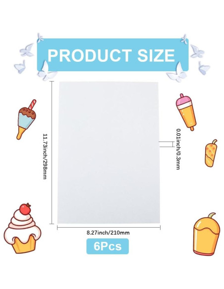 6 Hojas de Shrinky Dink Imprimibles SOFPLATE 298x210mm 6 Hojas de Shrinky Dink Imprimibles SOFPLATE 298x210mm