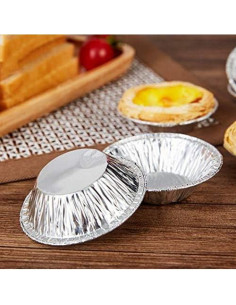 250 Moldes Desechables de Aluminio Plateado NATUWORLD 7 cm 2