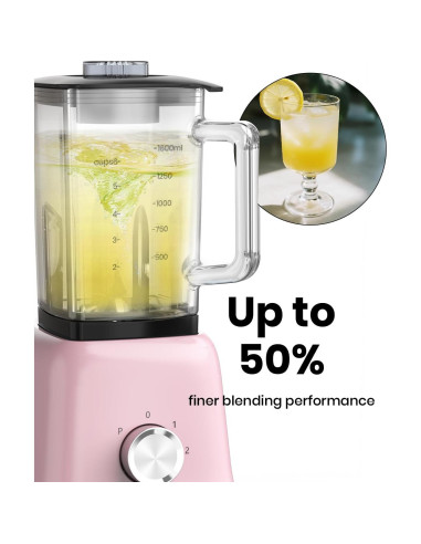 Batidora Profesional CKemu B02 1.4L Vidrio 750W Rosa Macarón