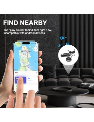 Localizador GPS Bluetooth Air Tag Apple para iOS - Negro