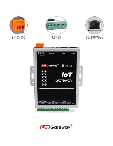 Servidor IoT Industrial LM Gateway 4 Puertos RS232/485 Wi-Fi