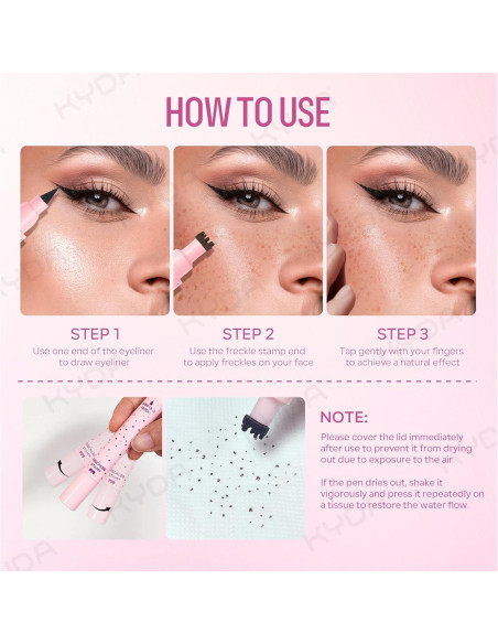 Bolígrafo Delineador Líquido KYDA 2 en 1 para Pecas - Impermeable Bolígrafo Delineador Líquido KYDA 2 en 1 para Pecas - Impermeable