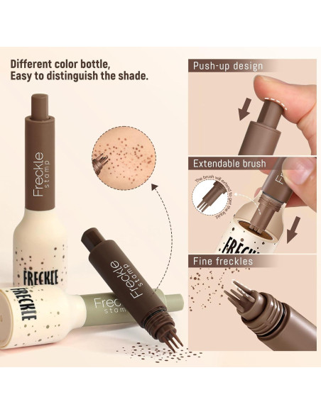 Bolígrafo Sello de Pecas Noerrors 2pcs Café y Caramelo Bolígrafo Sello de Pecas Noerrors 2pcs Café y Caramelo