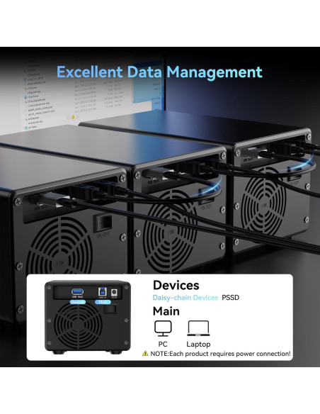 Caja de Disco Duro Externa Cenmate 3 Bahías USB 3.0 60TB Caja de Disco Duro Externa Cenmate 3 Bahías USB 3.0 60TB