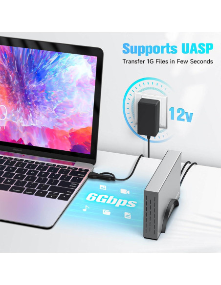 Carcasa de Disco Duro Externa RSHTECH RSH-339STC USB-C 3.5" Carcasa de Disco Duro Externa RSHTECH RSH-339STC USB-C 3.5"