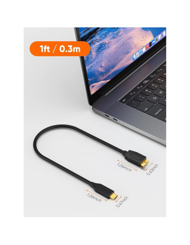Cable USB C a Micro B CableCreation 1 pie 10Gbps Negro