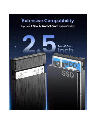 Caja Externa ORICO USB 3.0 a SATA III 2.5" para HDD/SSD 6TB