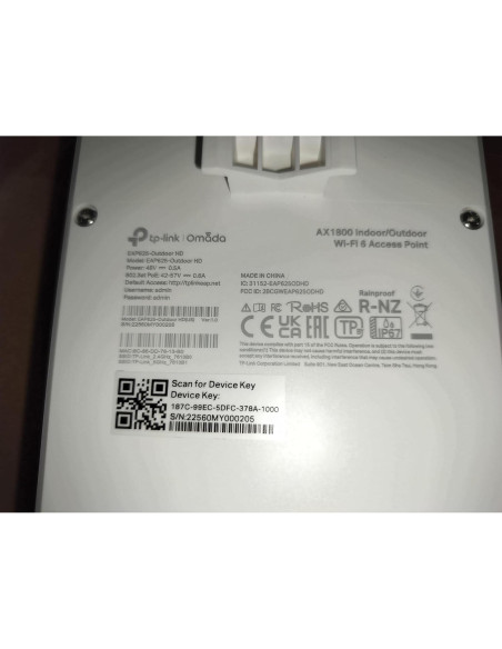 Punto de Acceso WiFi 7 TP-Link EAP625-Outdoor HD 300 m2 Punto de Acceso WiFi 7 TP-Link EAP625-Outdoor HD 300 m2