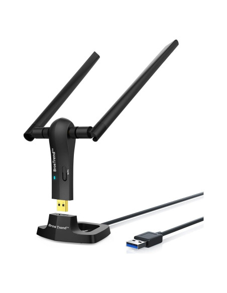 Adaptador USB WiFi BrosTrend AC3 1200Mbps Doble Banda 5GHz 2.4GHz Adaptador USB WiFi BrosTrend AC3 1200Mbps Doble Banda 5GHz 2.4GHz