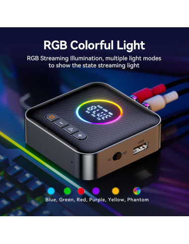 Transmisor Receptor Bluetooth 5.4 MakerHawk M10 HiFi 3-en-1