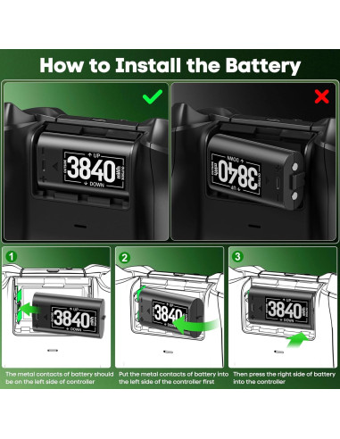 Batería Recargable OIVO para Xbox One/Series X|S - 4x3840mWh